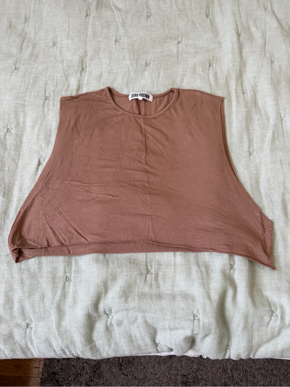 Joah Brown Cropped Muscle Tank in Rust